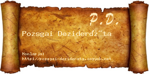 Pozsgai Dezideráta névjegykártya